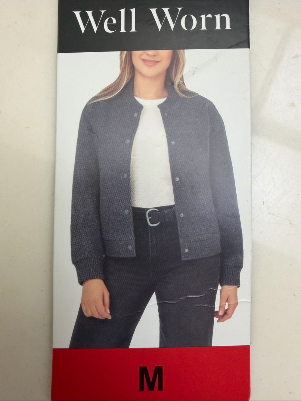 Well Worn Women's Gray Snap-Front Varsity Jacket
